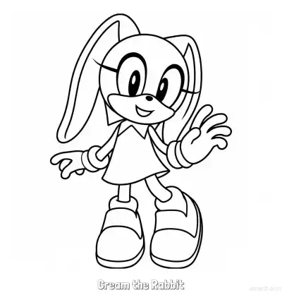 Free printable Cream the Rabbit Coloring Page - Free Printable Sonic the Hedgehog Coloring Sheets coloring page